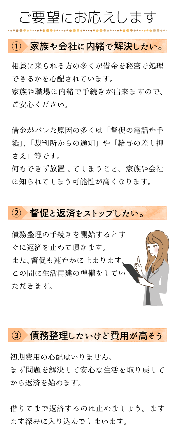 借金が減らない、毎月の返済が厳しい、督促が辛い
